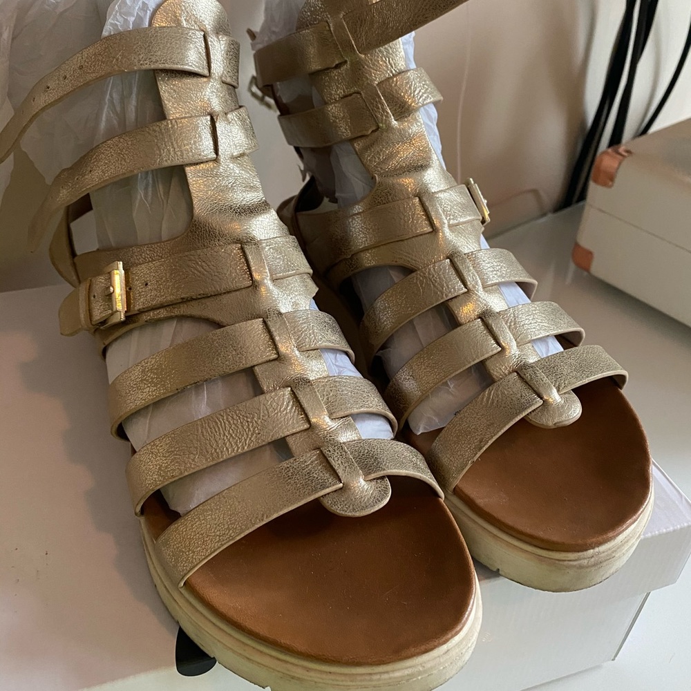 Women’s G by Guess Gold Gladiator Sandal